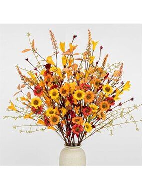 12 PCs Artificial Fall Flowers 17 Inches Vintage Fall Stems Rustic Autumn